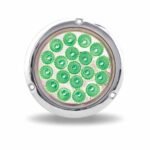 4" Red Stop, Turn & Tail to Green Auxiliary Round Flange Mount LED Light - 19 Diodes - Image 4
