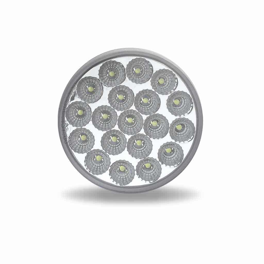 TLED-4XRG_FRONT_OFF 4" Red Stop, Turn & Tail to Green Auxiliary Round LED Light - 19 Diodes - Image 2