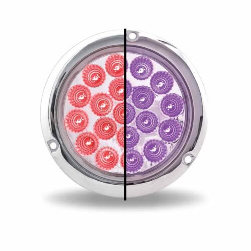 Turn & Tail to Purple Auxiliary Round Flange Mount LED Light - 19 Diodes-TLED-4XRPF