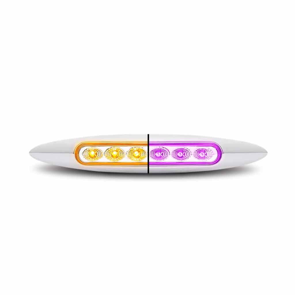 6" Amber Marker to Purple Auxiliary Slim LED Light - 6 Diodes-TLED-6XAP