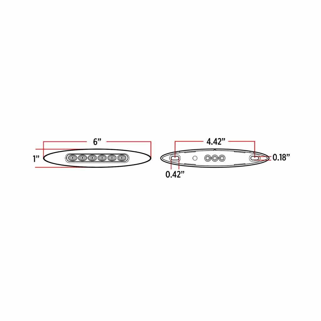 TLED-6XAP_TECH 6" Amber Marker to Purple Auxiliary Slim LED Light - 6 Diodes - Image 5