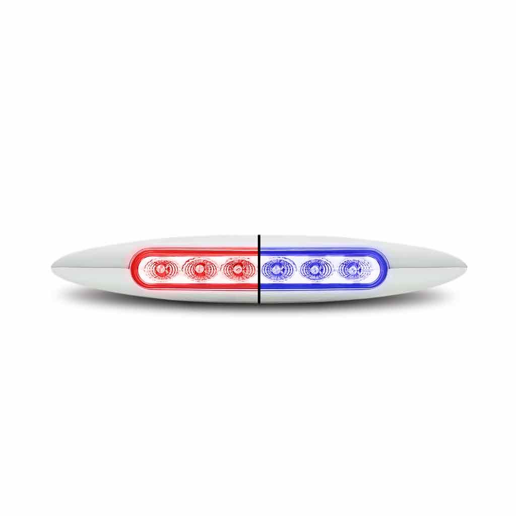 6" Red Marker to Blue Auxiliary Slim LED Light - 6 Diodes-TLED-6XRB