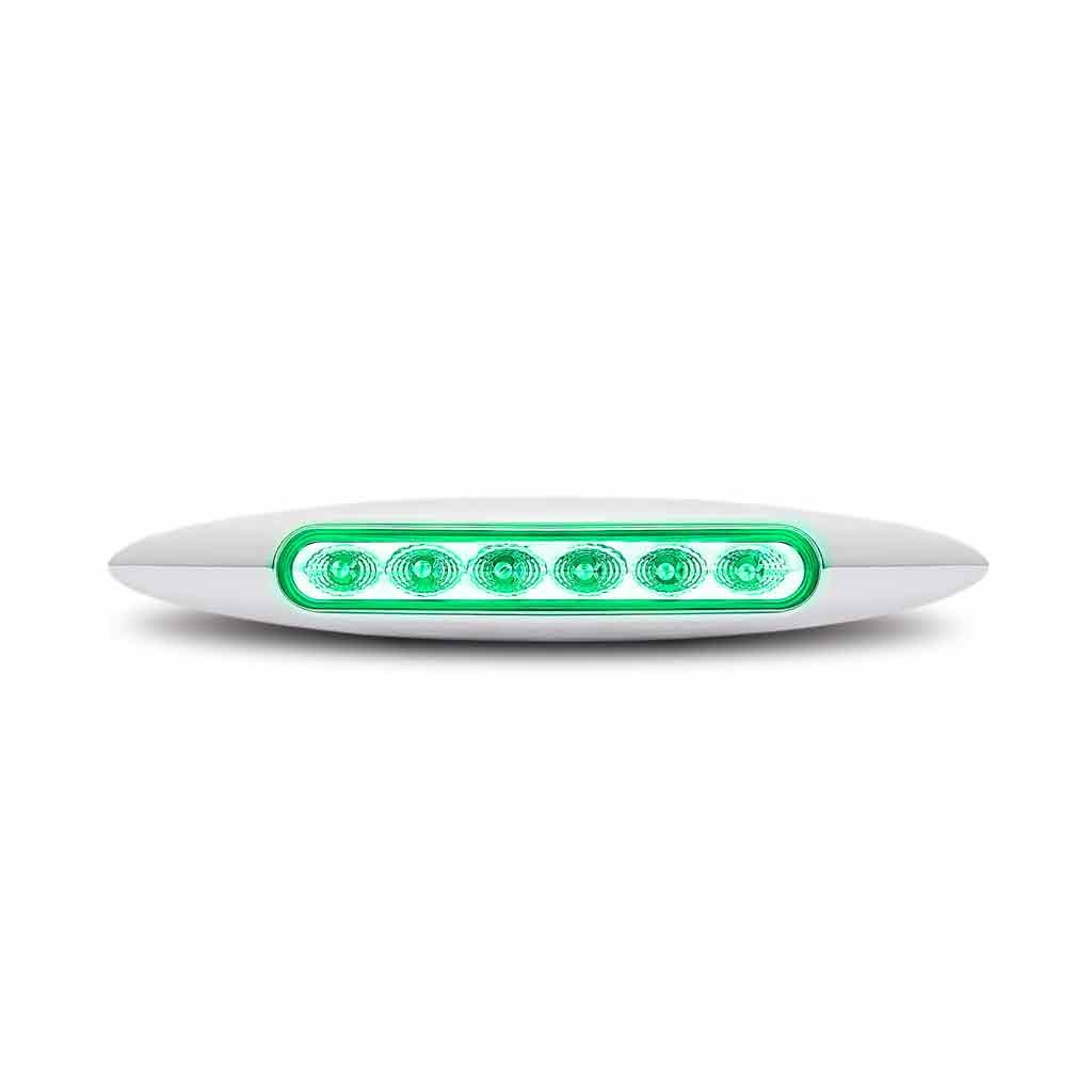 TLED-6XRG_FRONT_FUNC2 6" Red Marker to Green Auxiliary Slim LED Light - 6 Diodes - Image 4