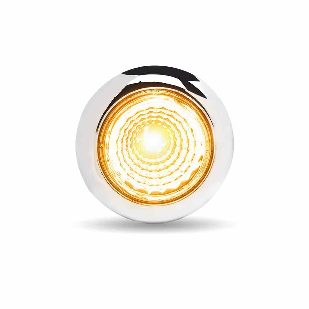 TLED-B1CA_FRONT_ON 3/4" Clear Amber Marker Round Reflector LED Light - 1 Diodes - Image 2