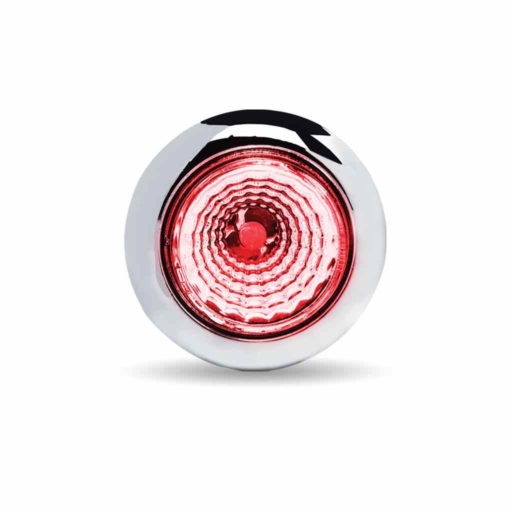 TLED-B1CR_FRONT_ON 3/4" Clear Red Marker Round LED Light - 1 Diodes - Image 2
