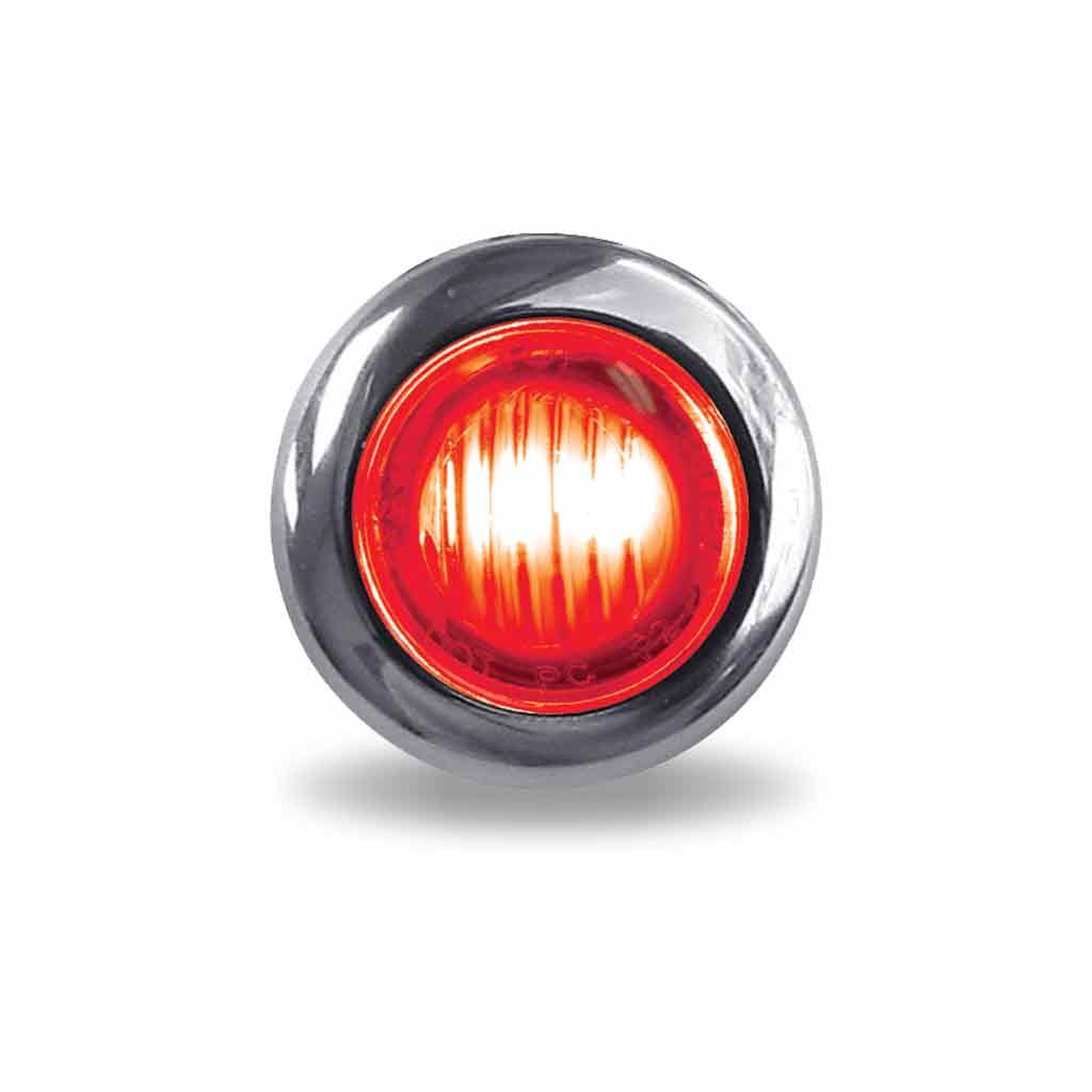 TLED-B2R_FRONT_ON 3/4" Red Clearance Marker Round LED Light - 3 Diodes - Image 2