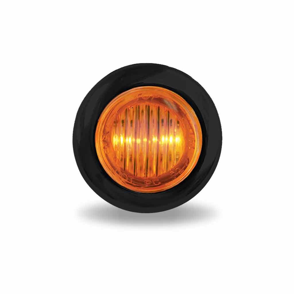 TLED-B5A_FRONT_ON 3/4" Amber Marker Round LED Light - 3 Diodes | Grommet Only - Image 2