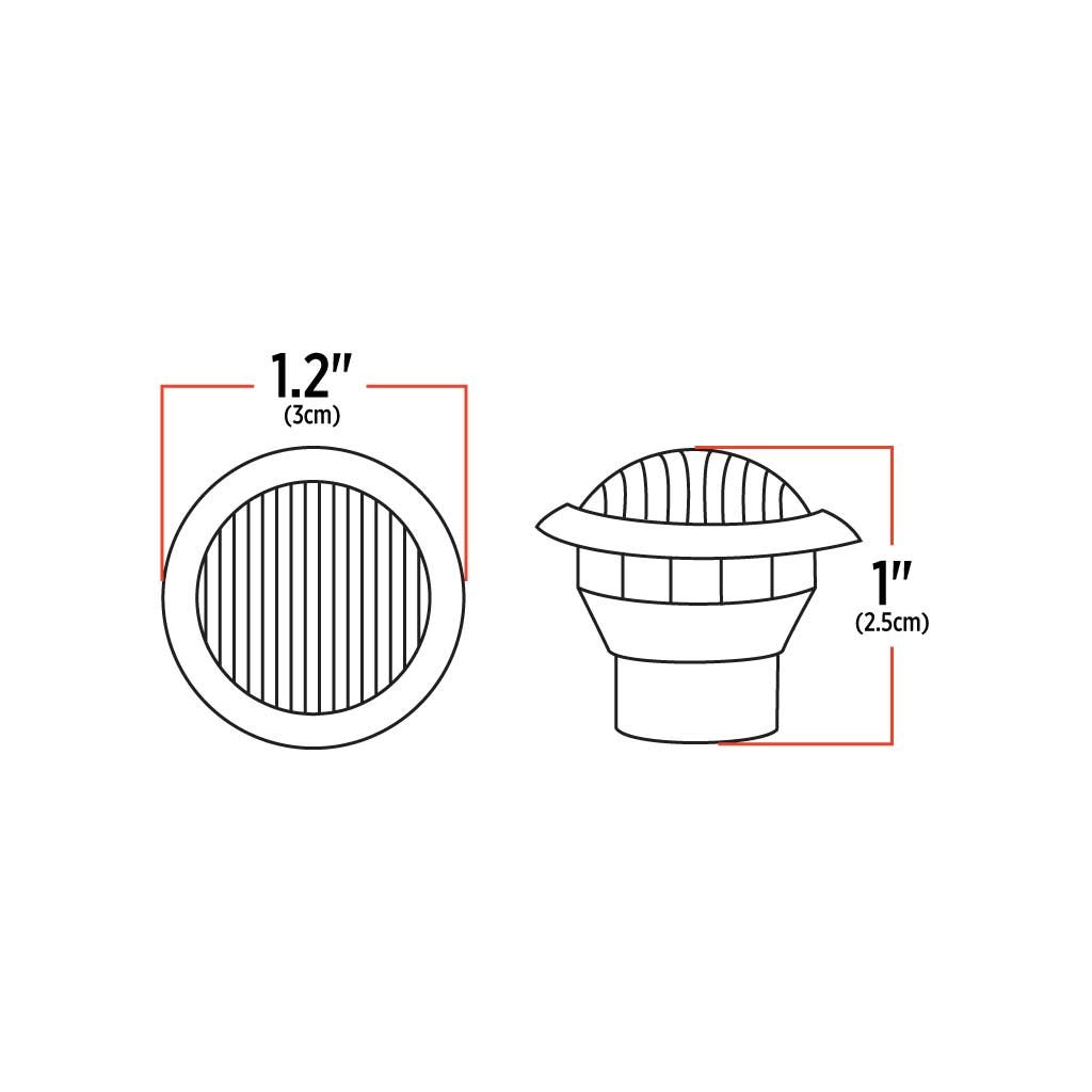 TLED-B5CA_TECH 3/4" Clear Amber Marker Round LED Light - 3 Diodes | Grommet Only - Image 3