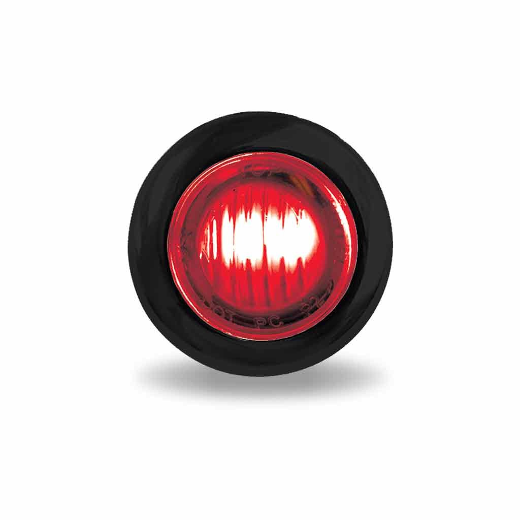 TLED-B5R_FRONT_ON 3/4" Red Marker Round LED Light - 3 Diodes | Grommet Only - Image 2