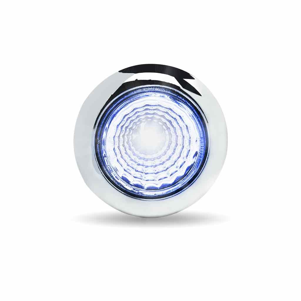 TLED-BX1AB_FRONT_FUNC2 3/4" Amber Marker to Blue Auxiliary Round Reflector LED Light - 1 Diode - Image 4
