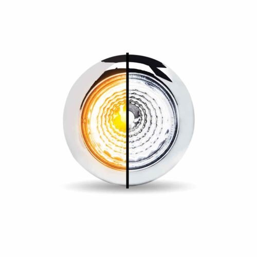 3/4" Amber Marker to White Auxiliary Round Reflector LED Light - 1 Diode-TLED-BX1AW