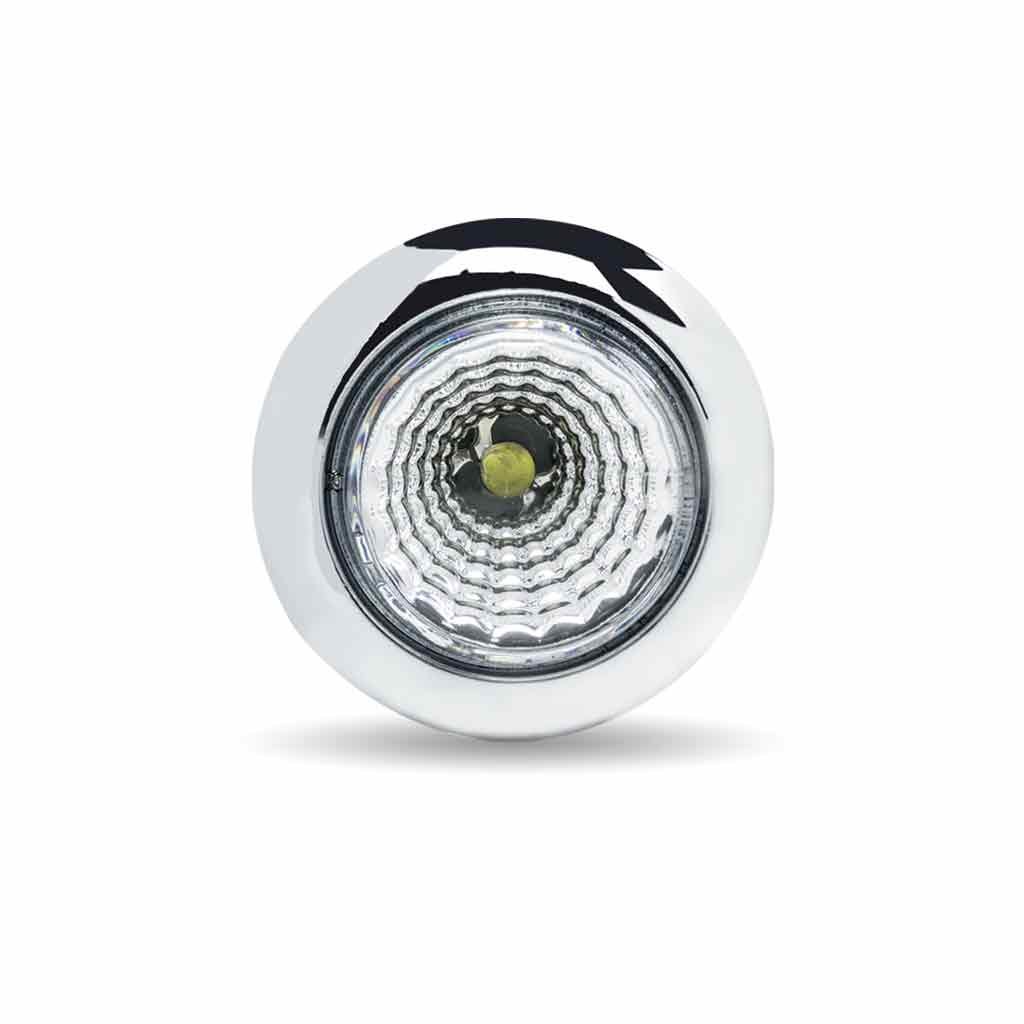 TLED-BX1AW_FRONT_OFF 3/4" Amber Marker to White Auxiliary Round Reflector LED Light - 1 Diode - Image 2
