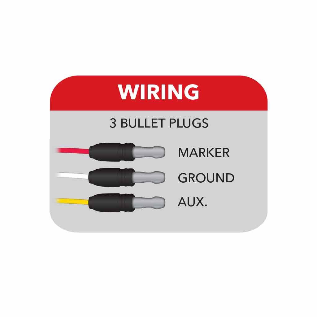 TLED-BX1AW_WIRING 3/4" Amber Marker to White Auxiliary Round Reflector LED Light - 1 Diode - Image 8