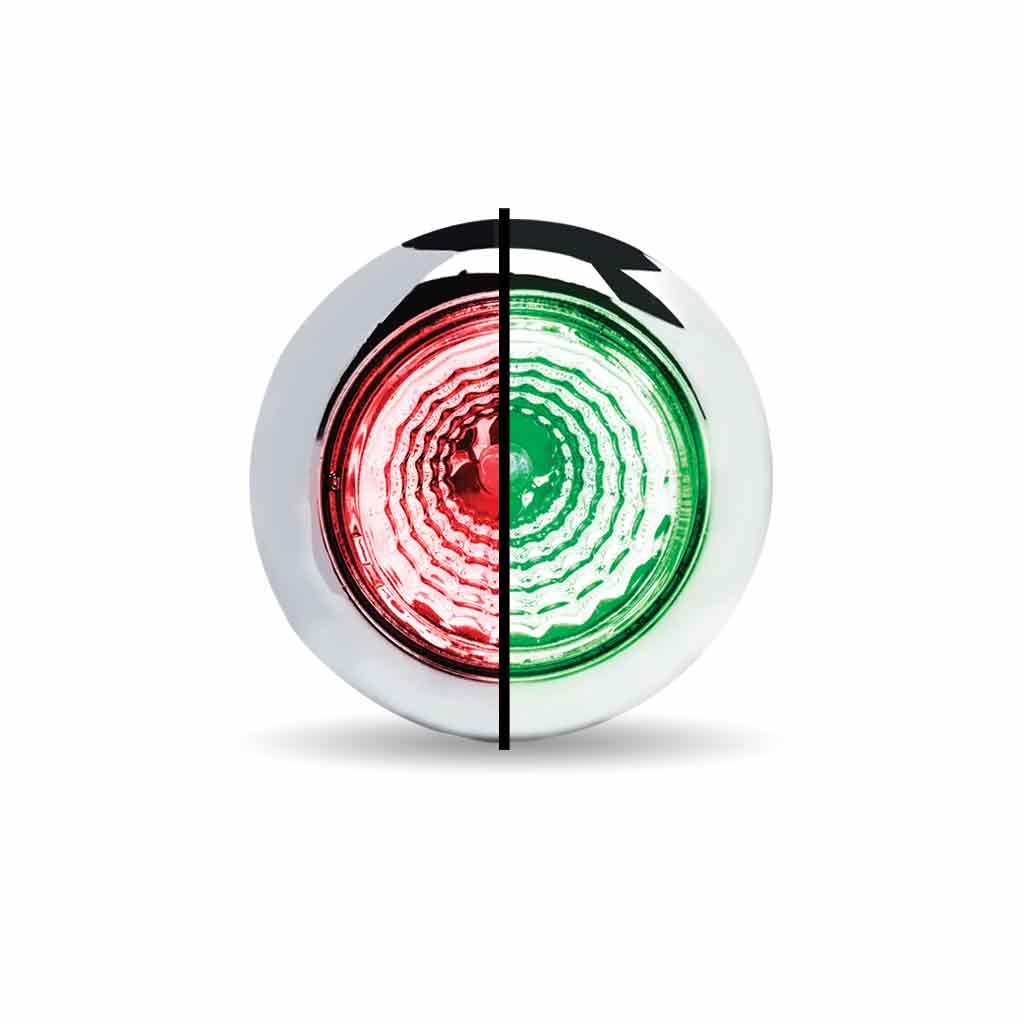 3/4" Red Marker to Green Auxiliary Round Reflector LED Light - 1 Diode-TLED-BX1RG
