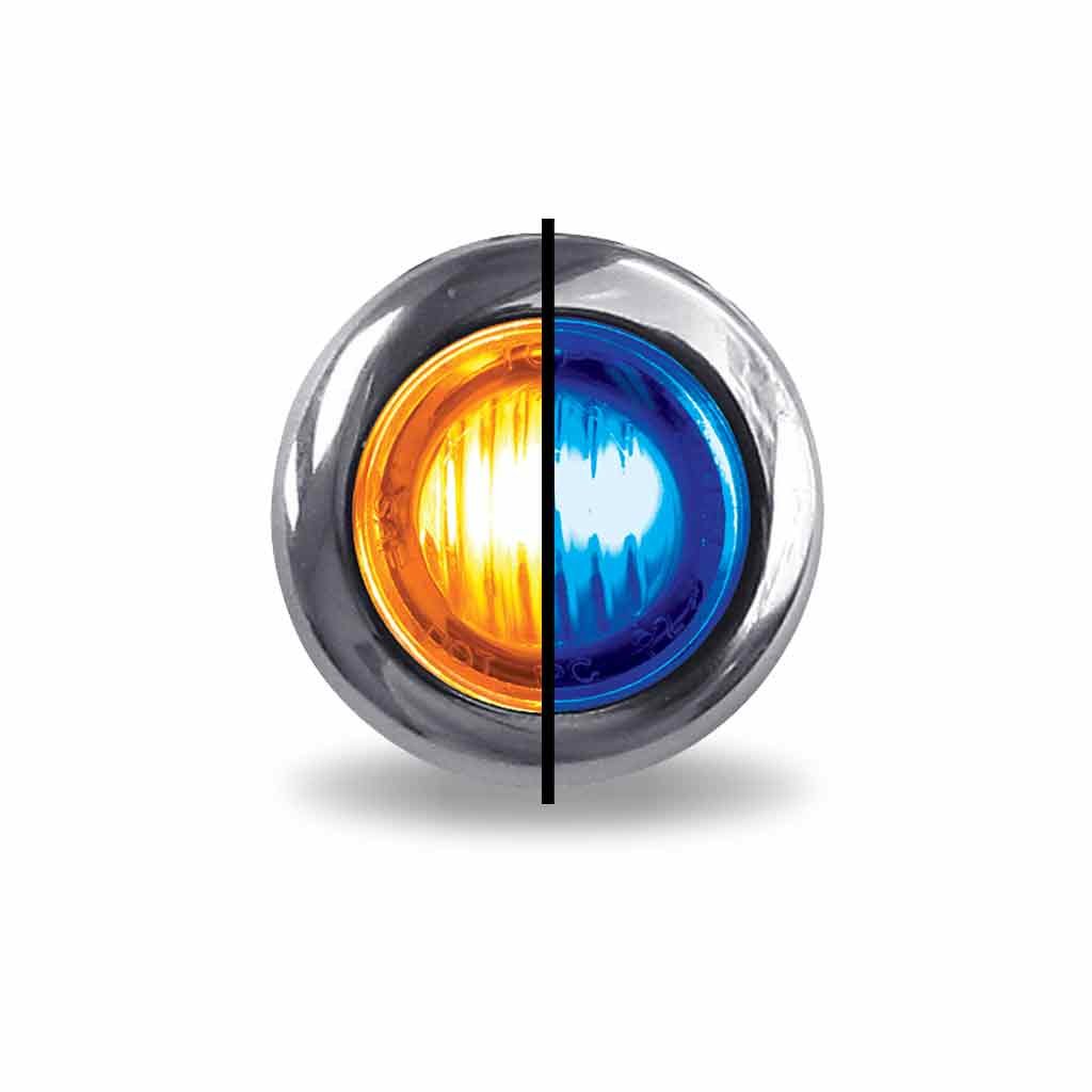 3/4" Amber Marker to Blue Auxiliary Round LED Light - 2 Diodes-TLED-BX3AB