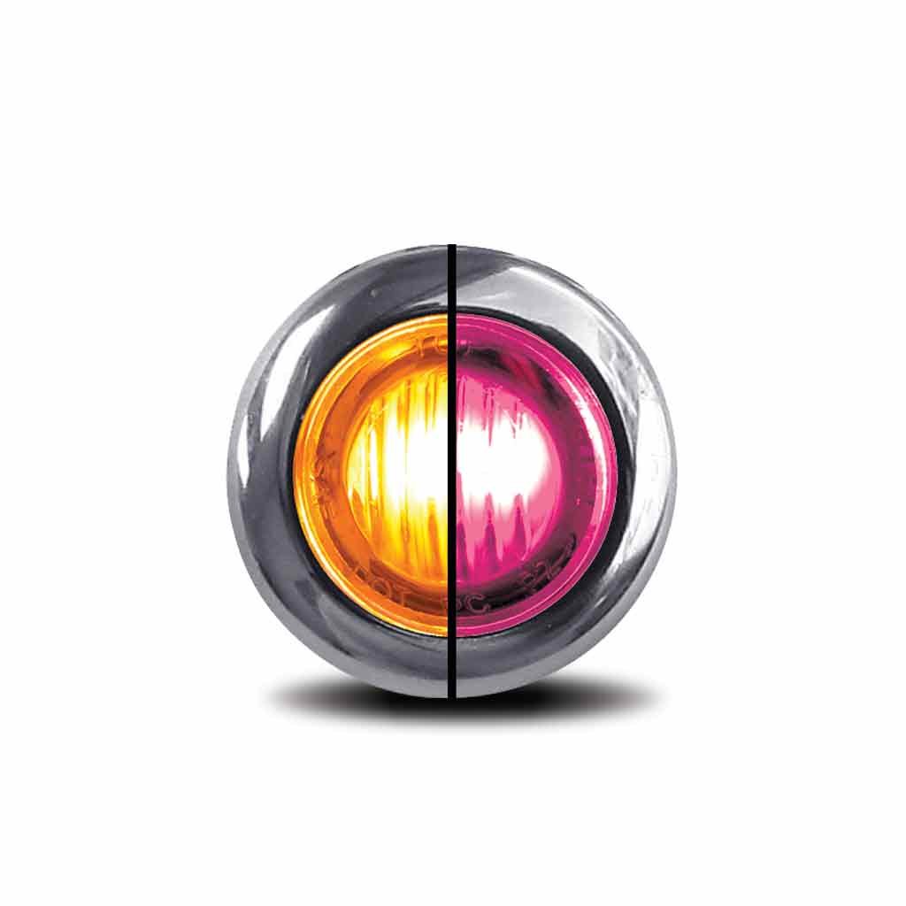 3/4" Amber Marker to Pink Auxiliary Round LED Light - 2 Diodes-TLED-BX3APINK