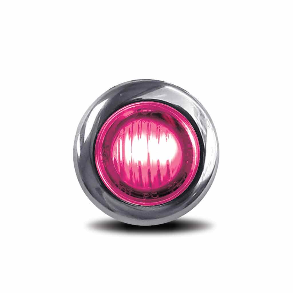 TLED-BX3APINK_FRONT_FUNC2 3/4" Amber Marker to Pink Auxiliary Round LED Light - 2 Diodes - Image 4