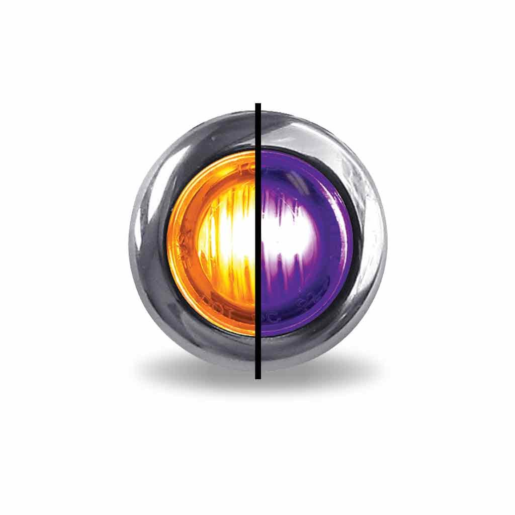 3/4" Amber Marker to Purple Auxiliary Round LED Light - 2 Diodes-TLED-BX3AP