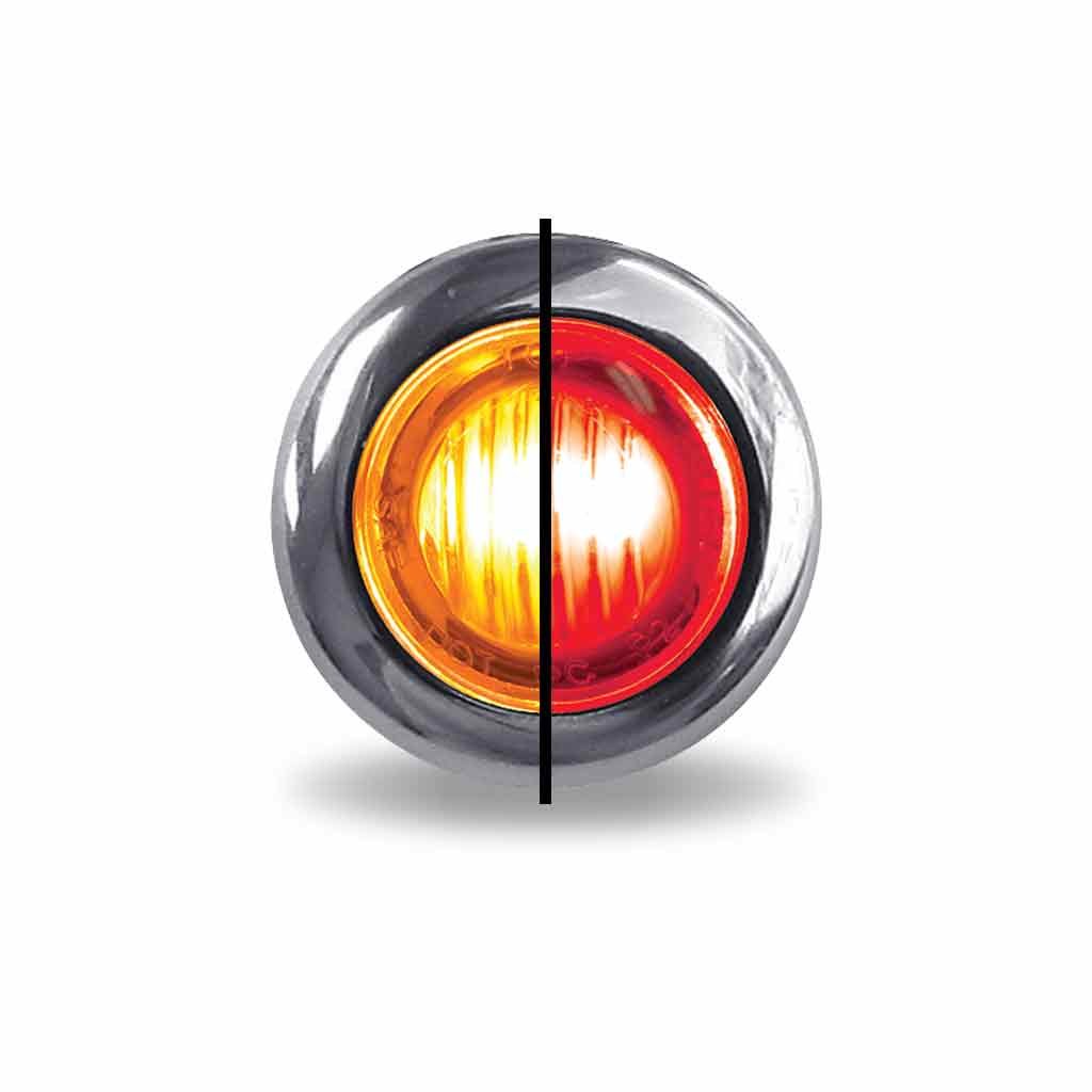 3/4" Amber Marker to Red Auxiliary Round LED Light - 2 Diodes-TLED-BX3AR