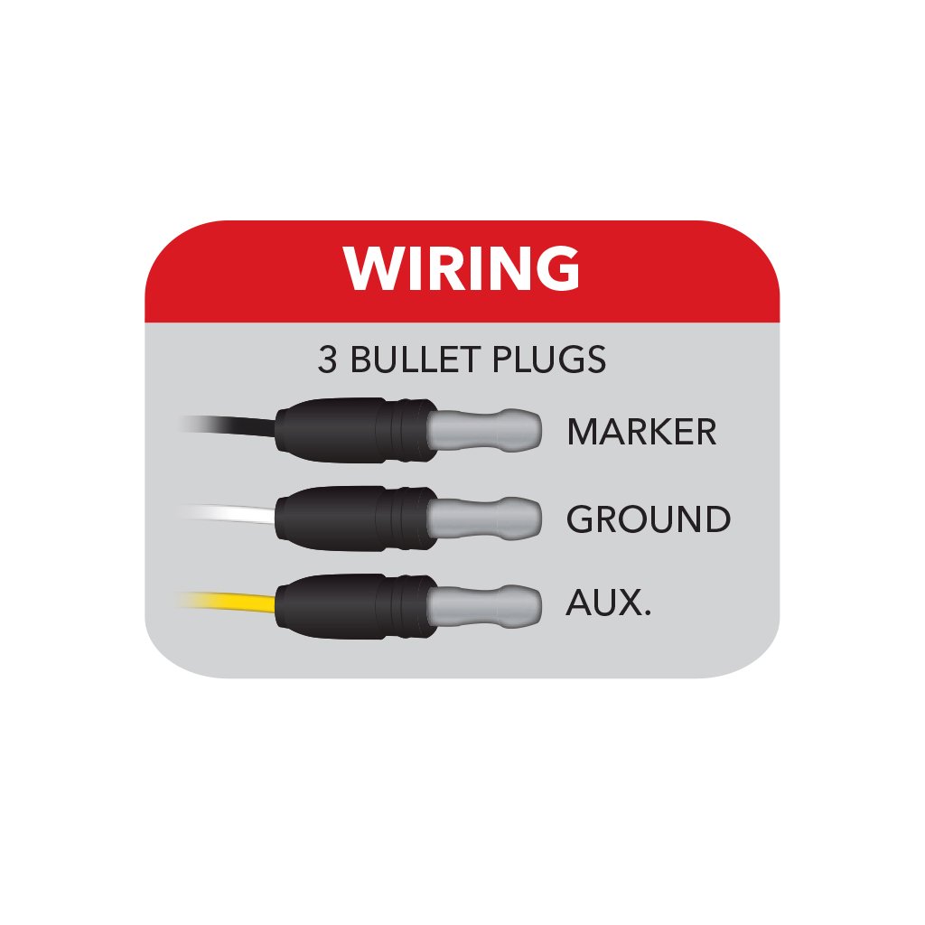 TLED-BX3AW_WIRING 3/4" Dual Revolution Amber Marker to White Auxiliary LED Light - 2 Diodes - Image 5