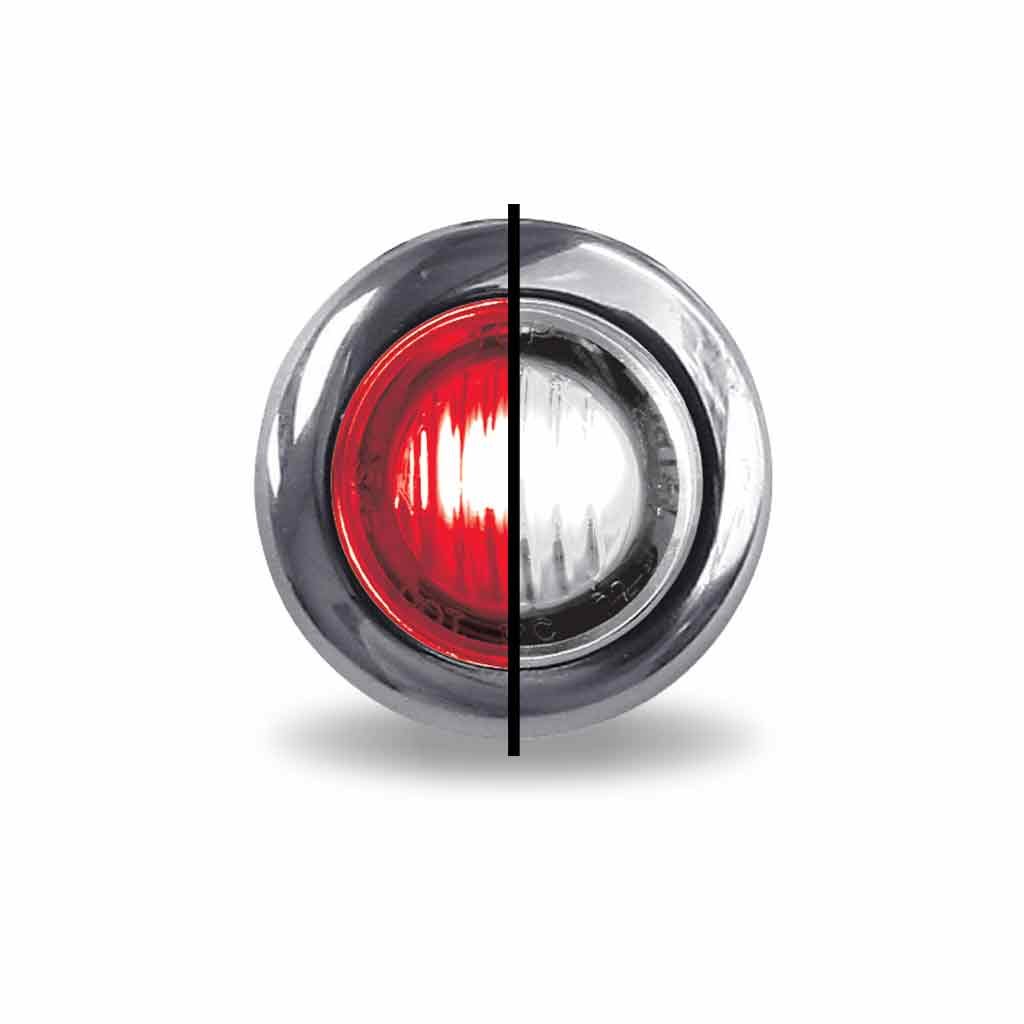 3/4" Red Marker to White Auxiliary Round LED Light - 2 Diodes-TLED-BX3RW