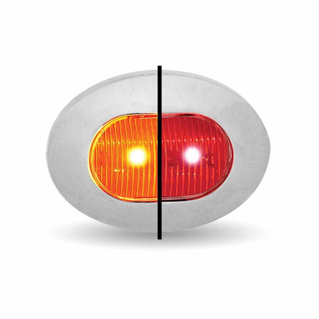 3/4" Amber Marker to Red Auxiliary Oval LED Light - 2 Diodes-TLED-BX4AR