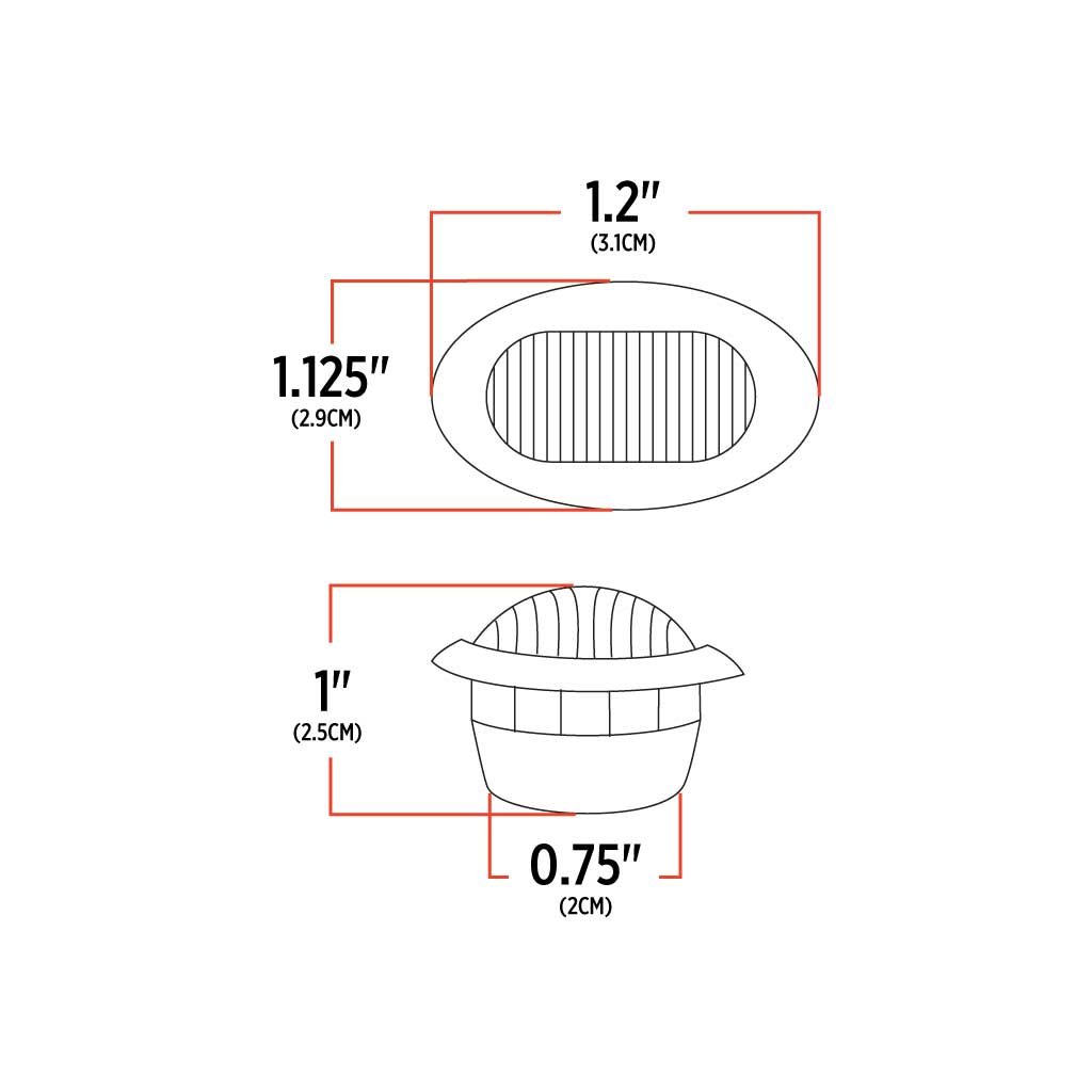 TLED-BX4AR_TECH 3/4" Amber Marker to Red Auxiliary Oval LED Light - 2 Diodes - Image 4