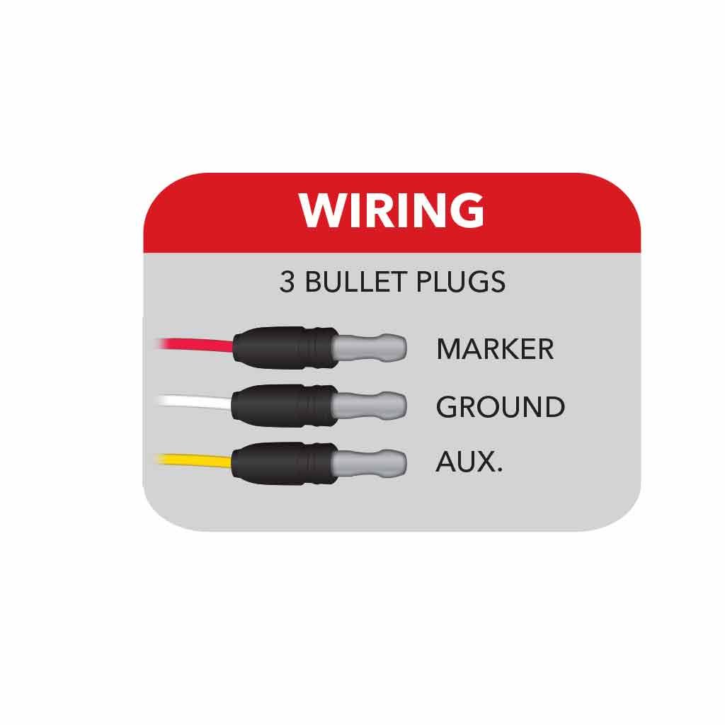 TLED-BX4AR_WIRING 3/4" Amber Marker to Red Auxiliary Oval LED Light - 2 Diodes - Image 5