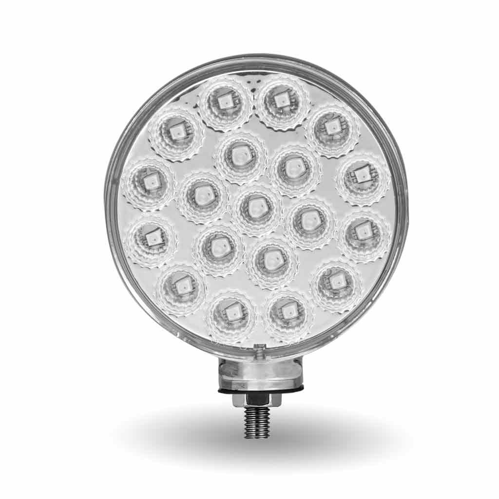 Clear Amber/Red Turn & Marker Double Face Round Reflector LED Light - 38 Diodes-TLED-DFCC3