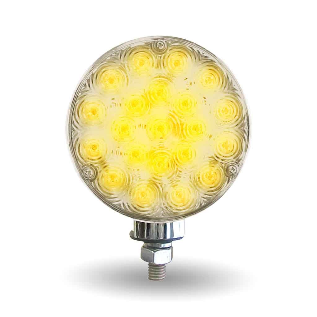 TLED-DFFC_FRONT_ON Clear Amber / Clear Red Turn Signal & Marker Super Value Round Double Face LED Fender Light - 42 Diodes - Image 2