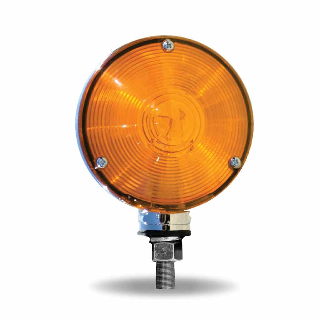 Amber / Red Turn Signal & Marker "Ol-Skul" Double Face Round LED Fender Light - 38 Diodes-TLED-DFO