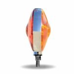 Amber / Red Turn Signal & Marker "Ol-Skul" Double Face Round LED Fender Light - 38 Diodes - Image 2