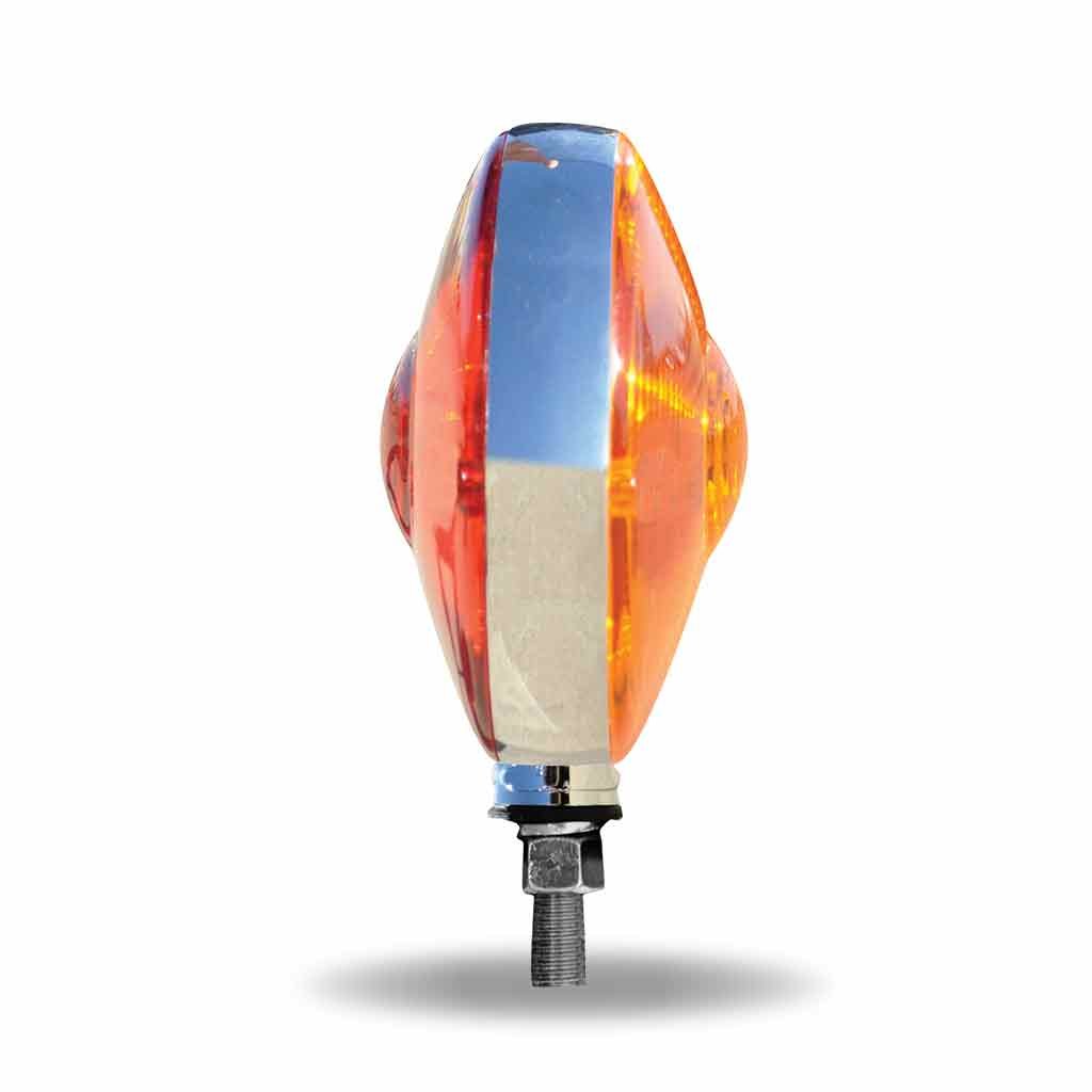 TLED-DFO_SIDE_OFF Amber / Red Turn Signal & Marker "Ol-Skul" Double Face Round LED Fender Light - 38 Diodes - Image 2