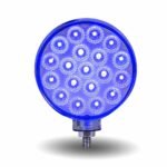 Amber/Red Turn & Marker to Blue Auxiliary Double Face Round Reflector LED Light - 38 Diodes - Image 6