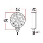 Amber/Red Turn & Marker to Blue Auxiliary Double Face Round Reflector LED Light - 38 Diodes - Image 11