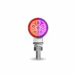 Amber/Red Clearance Marker to Purple Auxiliary 1.8" Mini Double Face Round Light with Reflector LEDs - 12 Diodes - Image 2