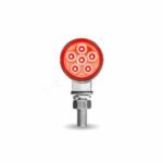 Amber/Red Clearance Marker to Purple Auxiliary 1.8" Mini Double Face Round Light with Reflector LEDs - 12 Diodes - Image 5
