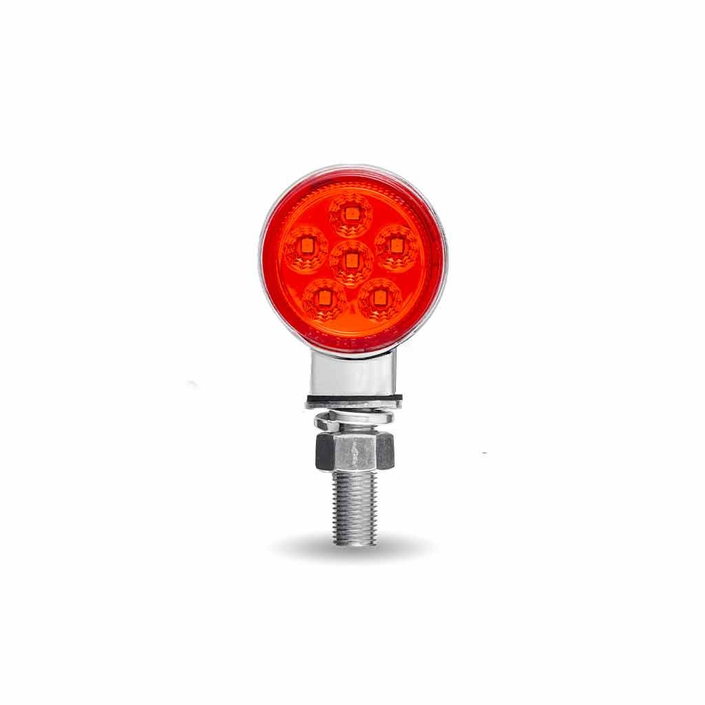 TLED-DL1X_BACK_OFF Amber/Red Clearance Marker 1.8" Mini Double Face Round Light with Reflector LEDs - 12 Diodes - Image 2