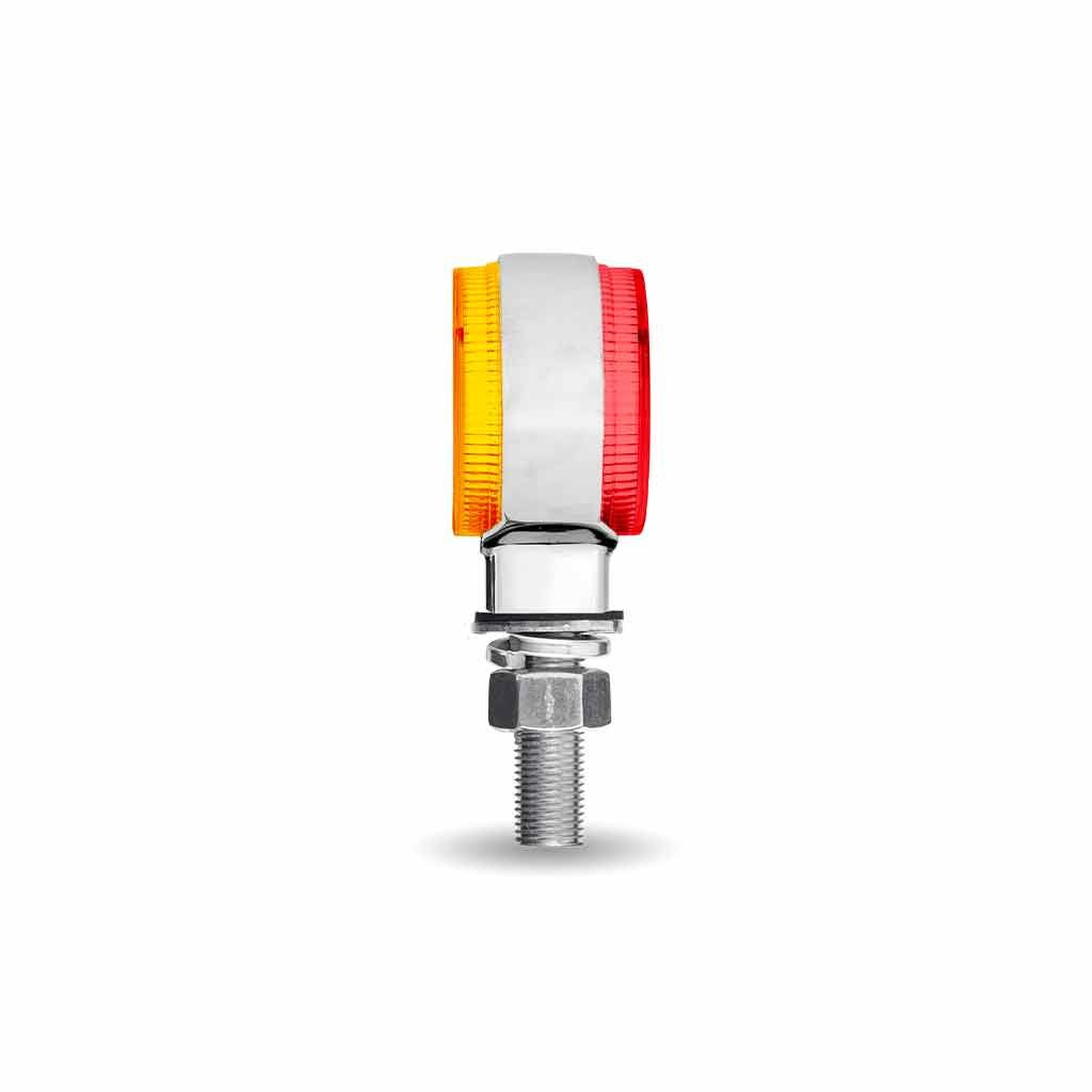 TLED-DL1X_SIDE Amber/Red Clearance Marker 1.8" Mini Double Face Round Light with Reflector LEDs - 12 Diodes - Image 3