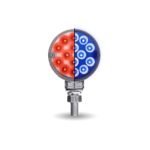 Amber/Red Turn & Marker to Blue Auxiliary 3" Mini Double Face Round Light with Reflector LEDs - 28 Diodes - Image 5