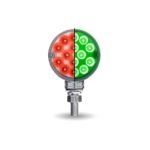 Amber/Red Turn & Marker to Green Auxiliary 3" Mini Double Face Round Light with Reflector LEDs - 28 Diodes - Image 5