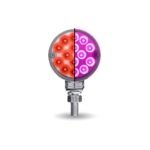 Amber/Red Turn & Marker to Purple Auxiliary 3" Mini Double Face Round Light with Reflector LEDs - 28 Diodes - Image 5