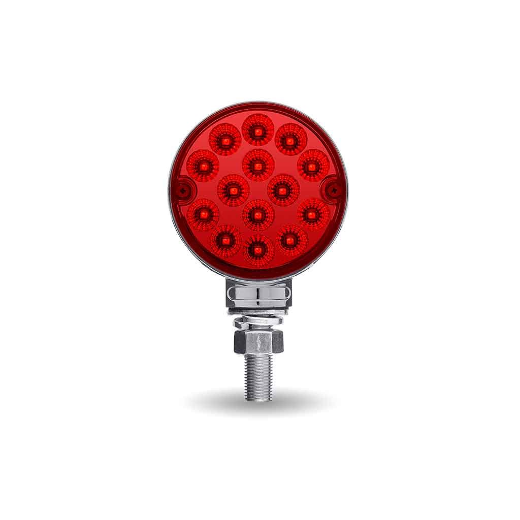 TLED-DL3X_RED_OFF Amber/Red Turn & Marker 3" Mini Double Face Round Light with Reflector LEDs - 28 Diodes - Image 2