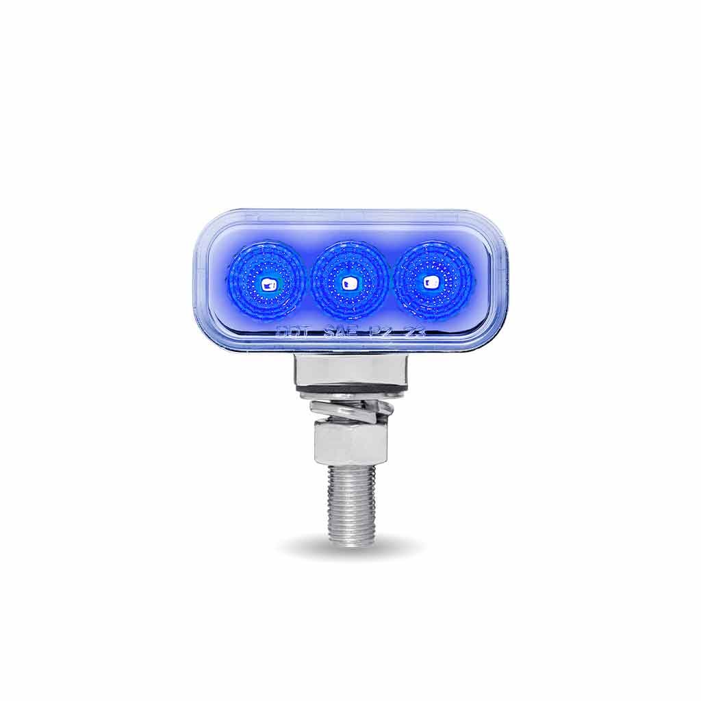 TLED-DR1XB_BACK_BLUE Amber/Red Clearance Marker to Blue Auxiliary 1.5" x 3" Mini Double Face Rectangular Light with Reflector LEDs - 20 Diodes - Image 5