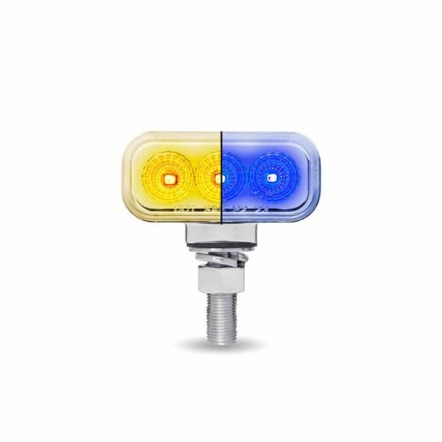 Amber/Red Clearance Marker to Blue Auxiliary 1.5" x 3" Mini Double Face Rectangular Light with Reflector LEDs - 20 Diodes-TLED-DR1XB