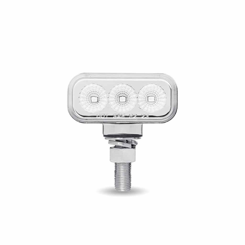 Clear Amber/Red Clearance Marker 1.5" x 3" Mini Double Face Rectangular Light with Reflector LEDs - 10 Diodes-TLED-DR1XC