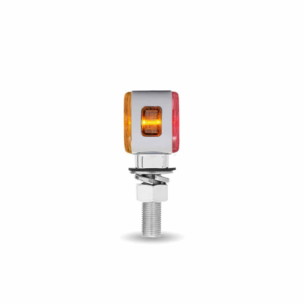 TLED-DR1XC_SIDE_ON Clear Amber/Red Clearance Marker 1.5" x 3" Mini Double Face Rectangular Light with Reflector LEDs - 10 Diodes - Image 4