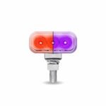 Amber/Red Clearance Marker to Purple Auxiliary 1.5" x 3" Mini Double Face Rectangular Light with Reflector LEDs - 20 Diodes - Image 2