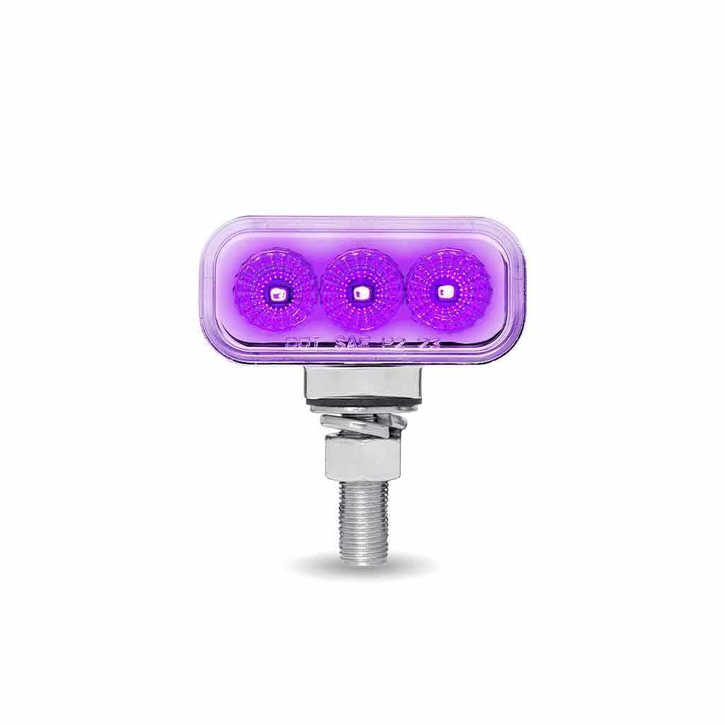 TLED-DR1XP_BACK_PURPLE Amber/Red Clearance Marker to Purple Auxiliary 1.5" x 3" Mini Double Face Rectangular Light with Reflector LEDs - 20 Diodes - Image 5