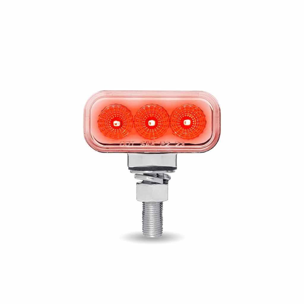 TLED-DR1XP_BACK_RED Amber/Red Clearance Marker to Purple Auxiliary 1.5" x 3" Mini Double Face Rectangular Light with Reflector LEDs - 20 Diodes - Image 4